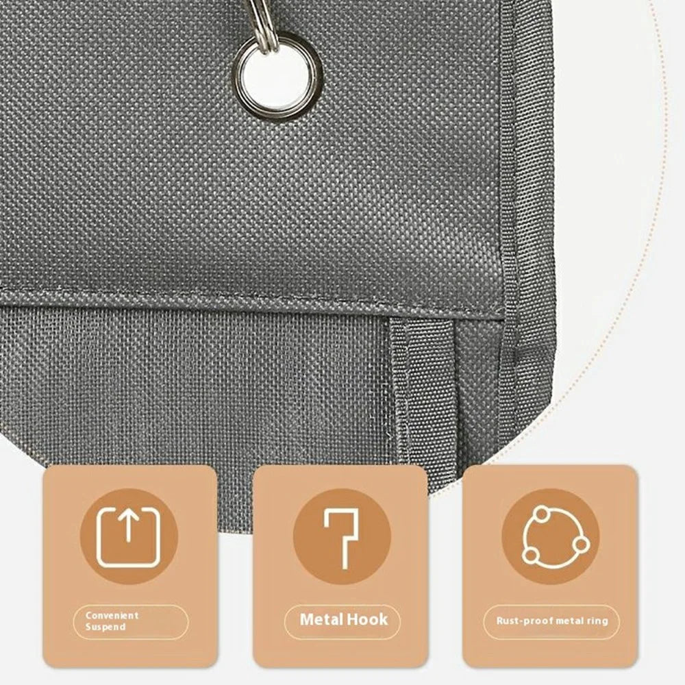 16 Pocket Hanging Organizer Closet Storage Bag for Clothes Pants Underwear Wardrobe Organizer - Grey - 4