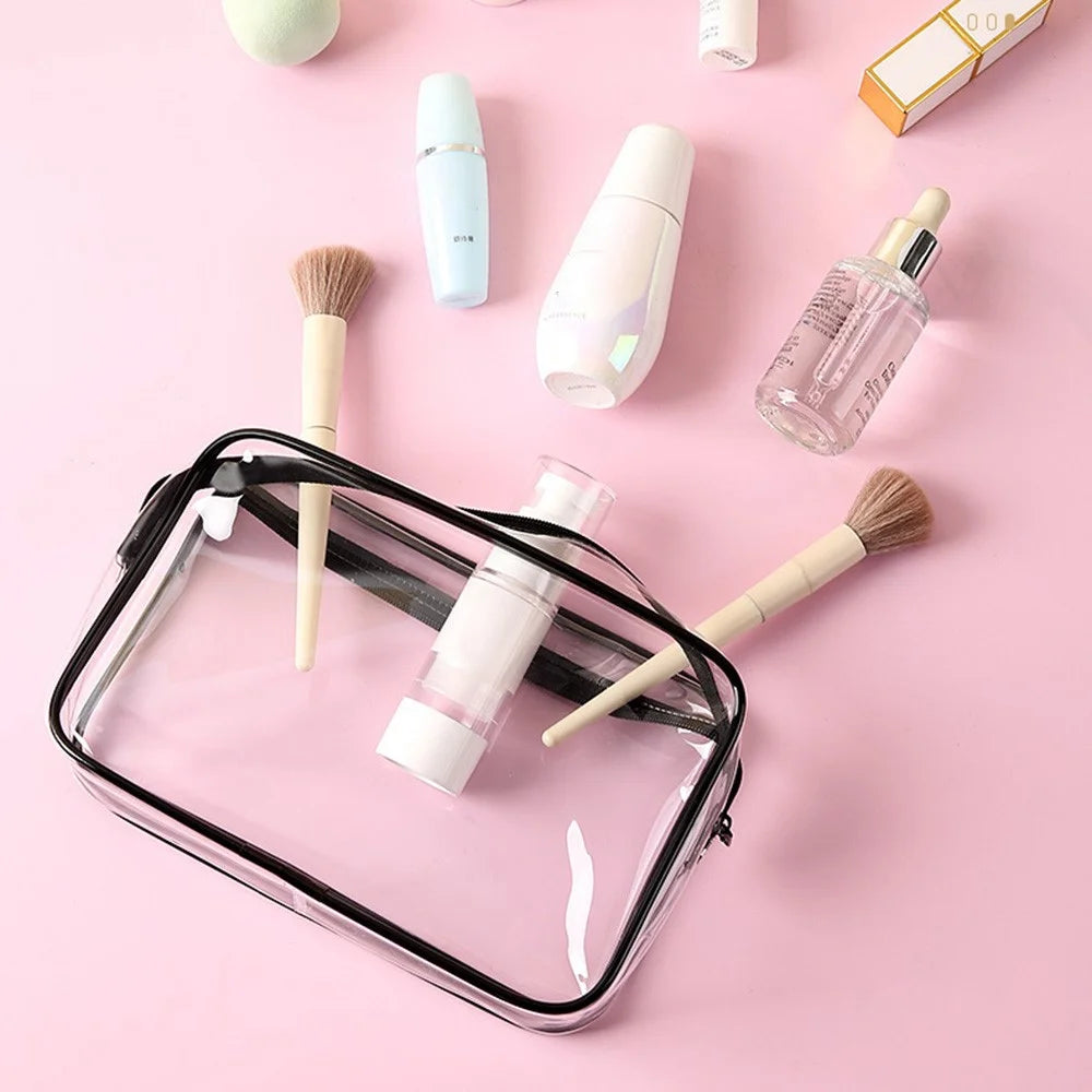 4Pcs Travel Makeup Organizer PVC Waterproof Cosmetic Toiletry Pouch Zipper Storage Bag - 6