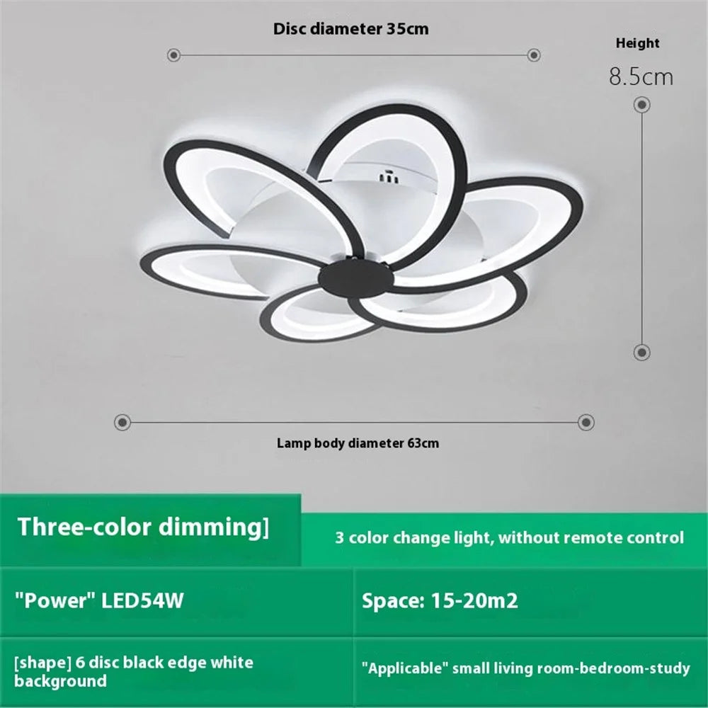 6 Heads Floral Shape LED Ceiling Light APP / Remote Control Modern Ceiling Lamp for Dining Room - 2