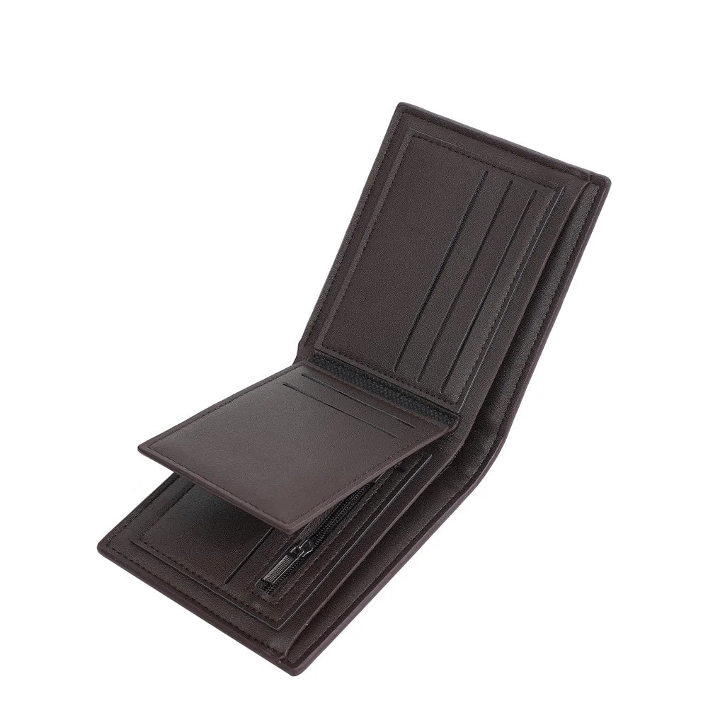 BAELLERRY D3066 RFID Blocking Zipper Wallet Business PU Leather Folding Money Bag - Coffee - 2