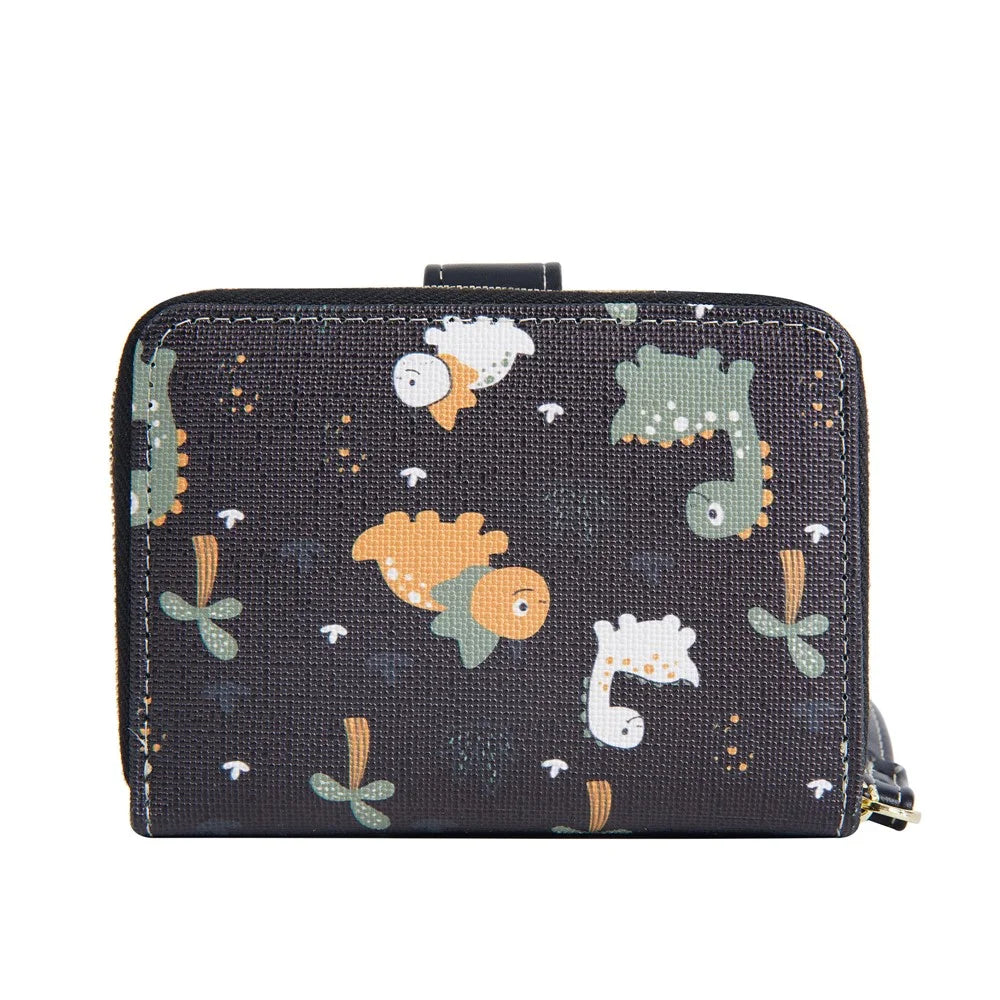 BAELLERRY N5587 Cute Cartoon Bear Button Wallet Zipper Coin Purse PU Leather Small Clutch - Black - 5