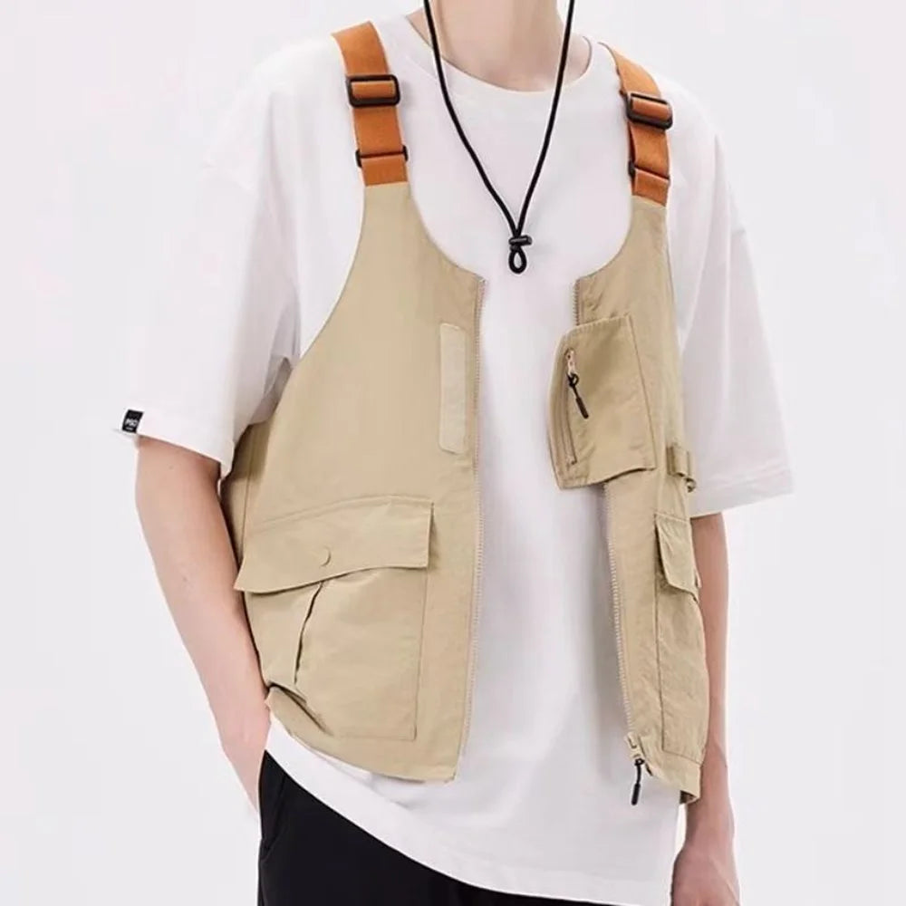 Multifunctional Vest Bag Outdoor Activities Oxford Cloth Single Shoulder Tote Bag Workwear Waistcoat, Size S - 5