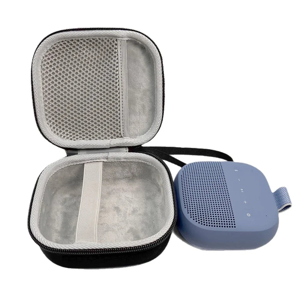 For Bose SoundLink Micro 2nd Gen Portable Bluetooth-Compatible Speaker Hard Protective Case Shockproof Storage Bag - Black + Grey - 3