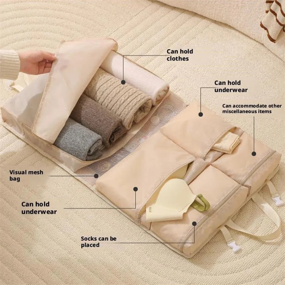 7 in 1 Travel Cubes Storage Bag Clothes Organizer Bags for Business Trip  /  Luggage Storage - Beige - 5