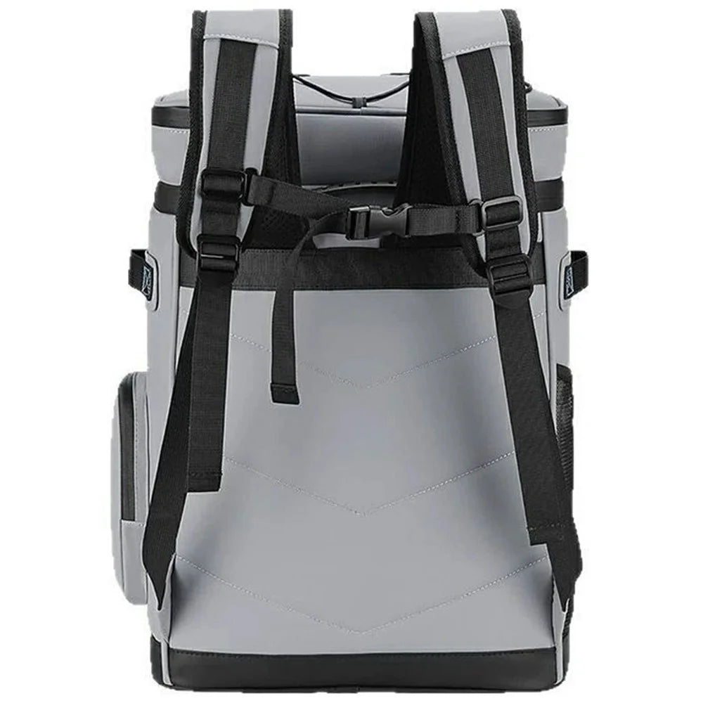 Insulated Backpack Cooler Lunch Bag Portable Food Preservation Pack for Outdoor Camping Picnic - Grey - 2