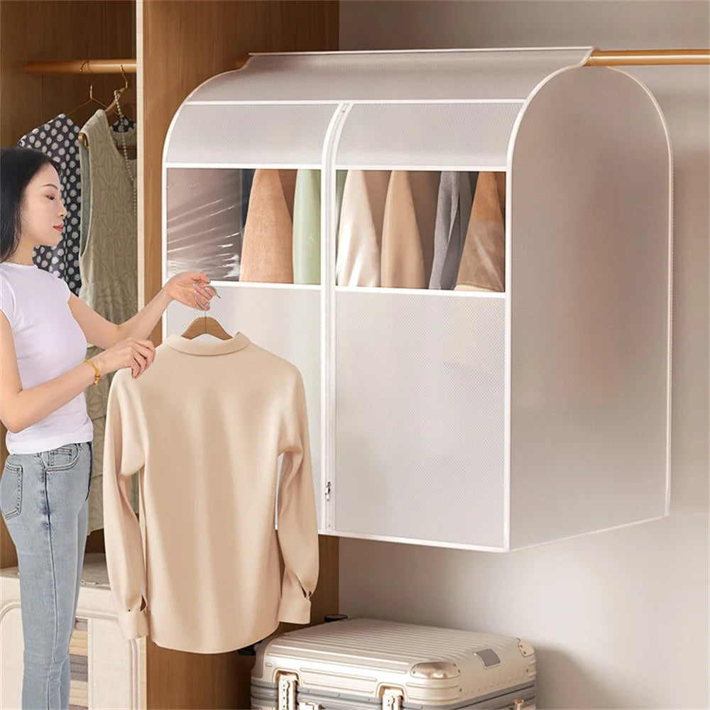 Clothes Garment Cover 80 x 60 x 120cm Hanging Dust Bag For Wardrobe Storage Clear Window - 2