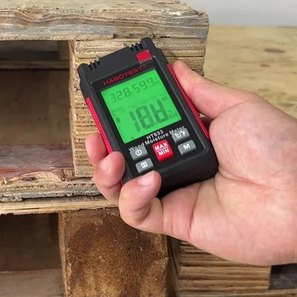HABOTEST HT633 Probe Type Wood Moisture Meter 7 Materials Detection Temperature Humidity Tester (without Battery) - Black - 3