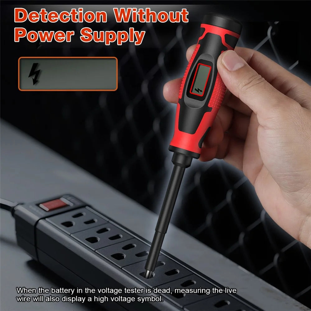 HAGOTEST HT95A Smart Voltage Tester Pen Digital Electric Screwdriver Non-Contact AC 6-390V Detector (without Battery) - Black / Red - 4