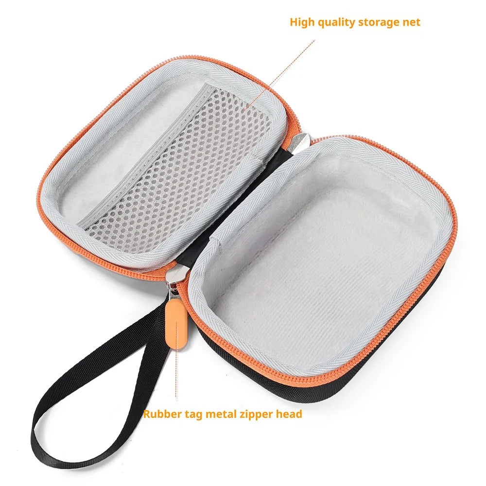 For JBL Go 5 Portable EVA Case Bluetooth-compatible Speaker Hard Shell Storage Bag Travel Carrying Pouch - Black / Orange - 2