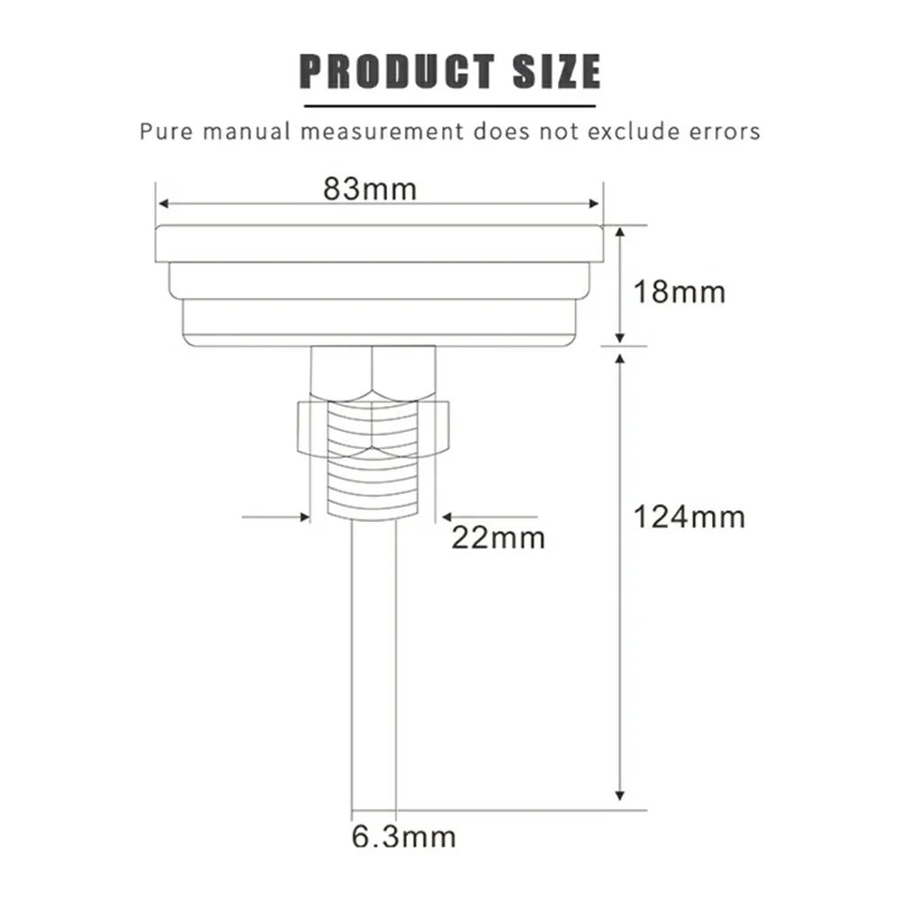 TS-BX85 Bimetallic Thermometer 100-500 Degrees Fahrenheit 83mm Dial Axial Mount for BBQ Grill Oven - 5