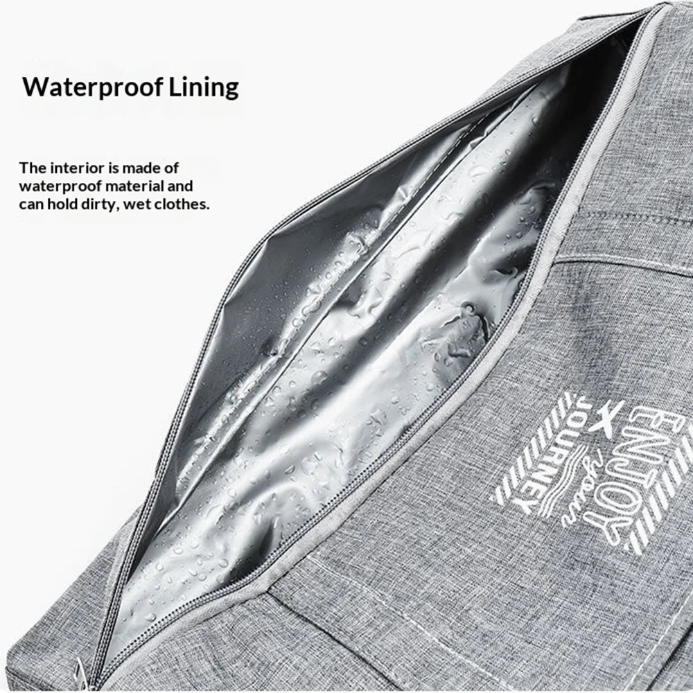 Size S Waterproof Travel Bag with Shoe Compartment Dry Wet Separation Fitness Bag for Gym Swimming - Gray - 5