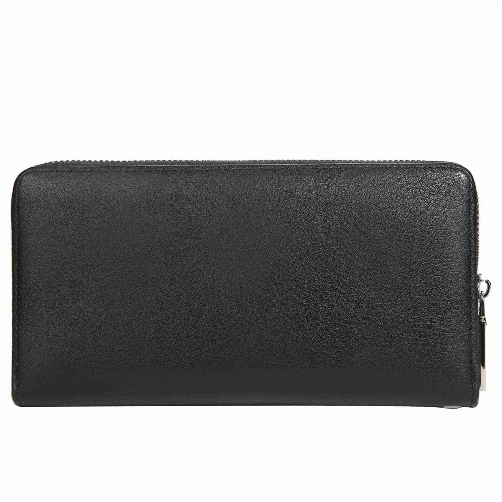 BAELLERRY S1081 PU Leather Men Clutch Bag Large Capacity Zipper Long Wallet with Wrist Strap - Black - 7