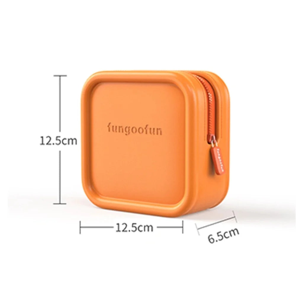 FUNGOOFUN Mouse Cable Power Bank Storage Bag Organizer Electronics Accessories Square Shape EVA Carrying Case - Yellow - 5