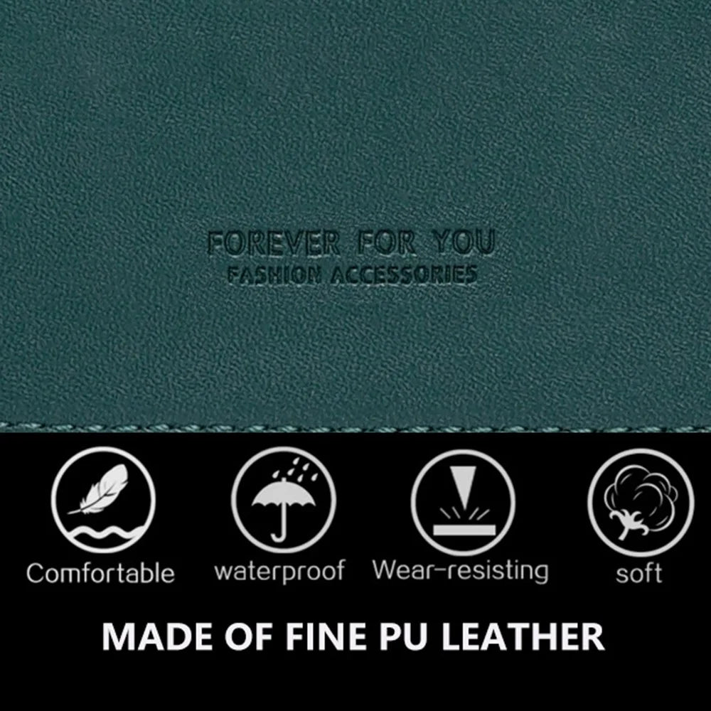 FFY FY207-38 Stylish Women PU Leather Tri-fold Wallet Multi Card Slots Clutch Bag Purse - Green - 4