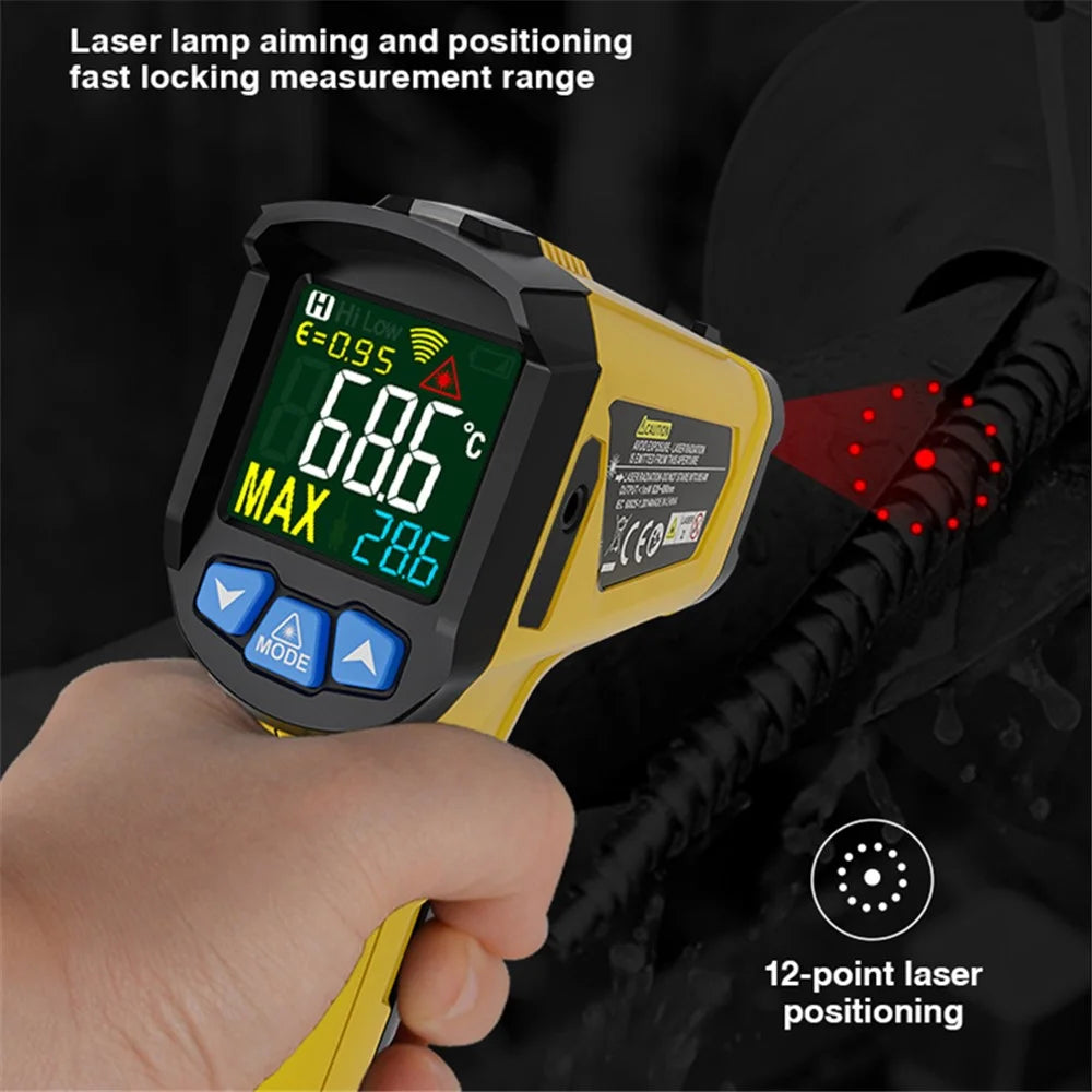 MESTEK 800B Infrared Temperature Measuring Device High-Precision Industrial Thermometer Handheld Thermometer with 12-Point Laser Positioning - 3