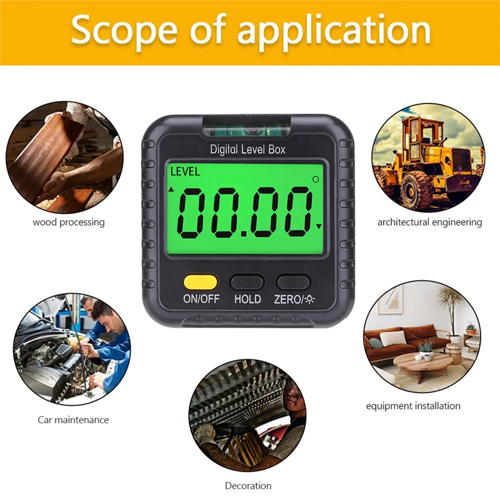 Digital Level Angle Detector Angle Gauge with Bubble, Angle Measuring Tool for Carpentry, Building - 3