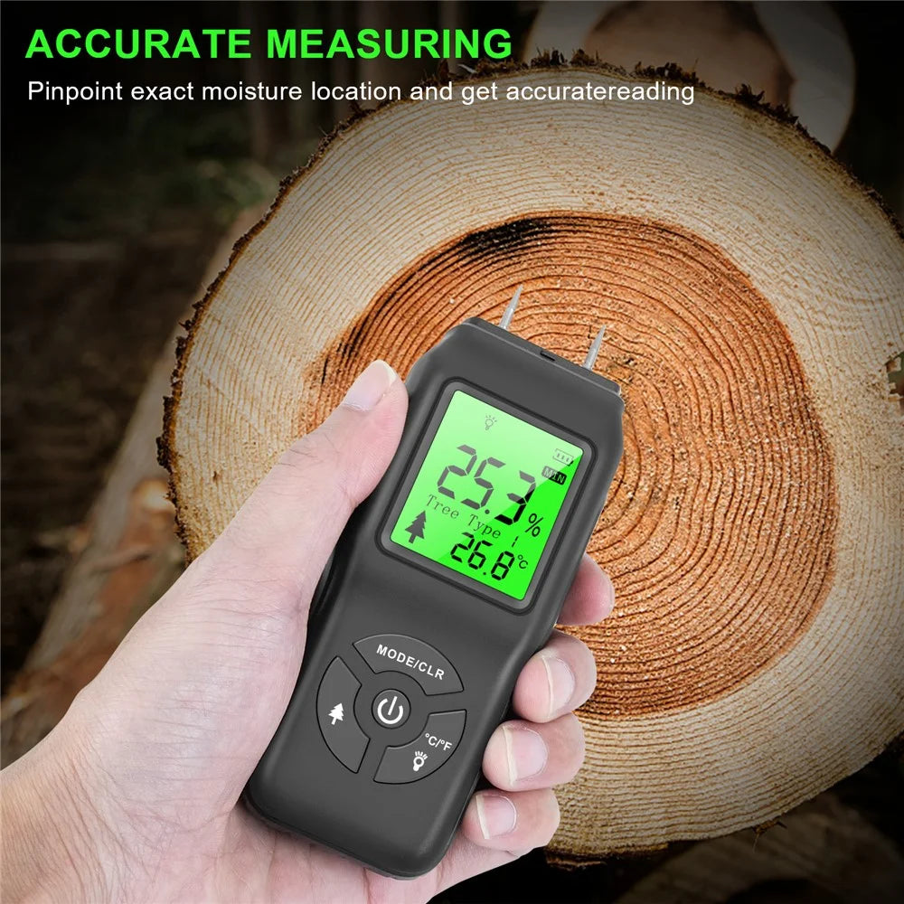 LCD Digital Wood Moisture Meter Hygrometer Humidity Tester for Plywood Wood - 4
