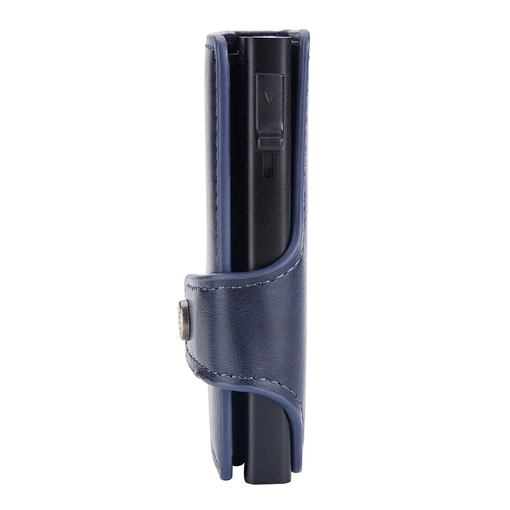 BAELLERRY K9211 Automatic Pop Up Card Case PU Leather Zinc Alloy RFID Blocking Card Holder - Blue - 4