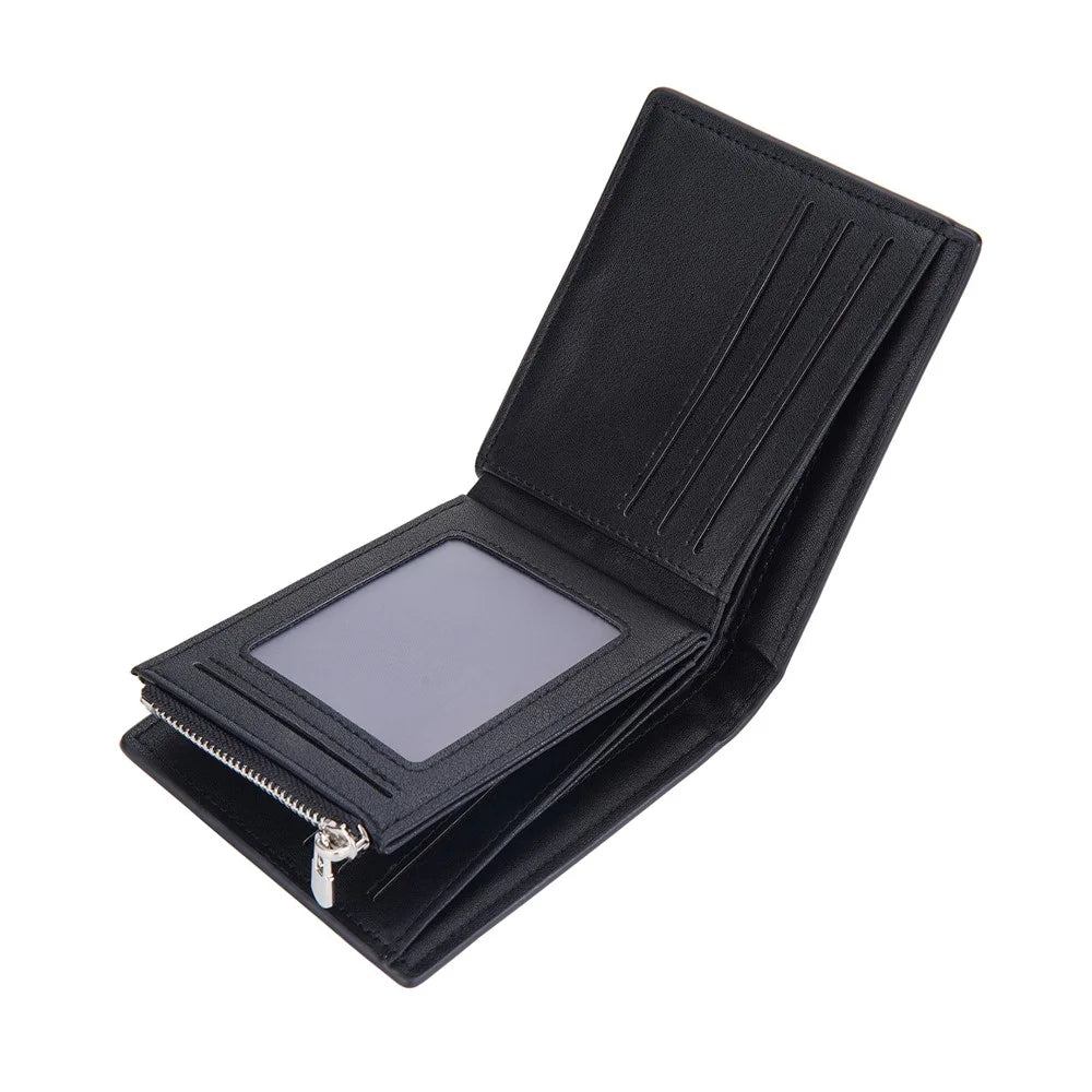 BAELLERRY D9194 PU Leather Zippered Wallet for Men, Short Clutch Bag with Card Slot - Black - 4