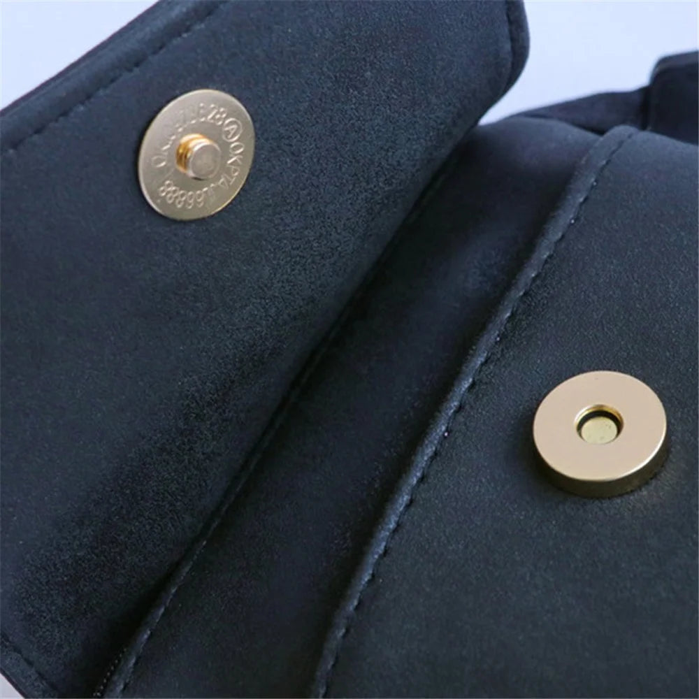 Retro PU Leather Crossbody Bag Small Shoulder Bag Phone Storage Pouch Travel Bag - Black / Matte - 6