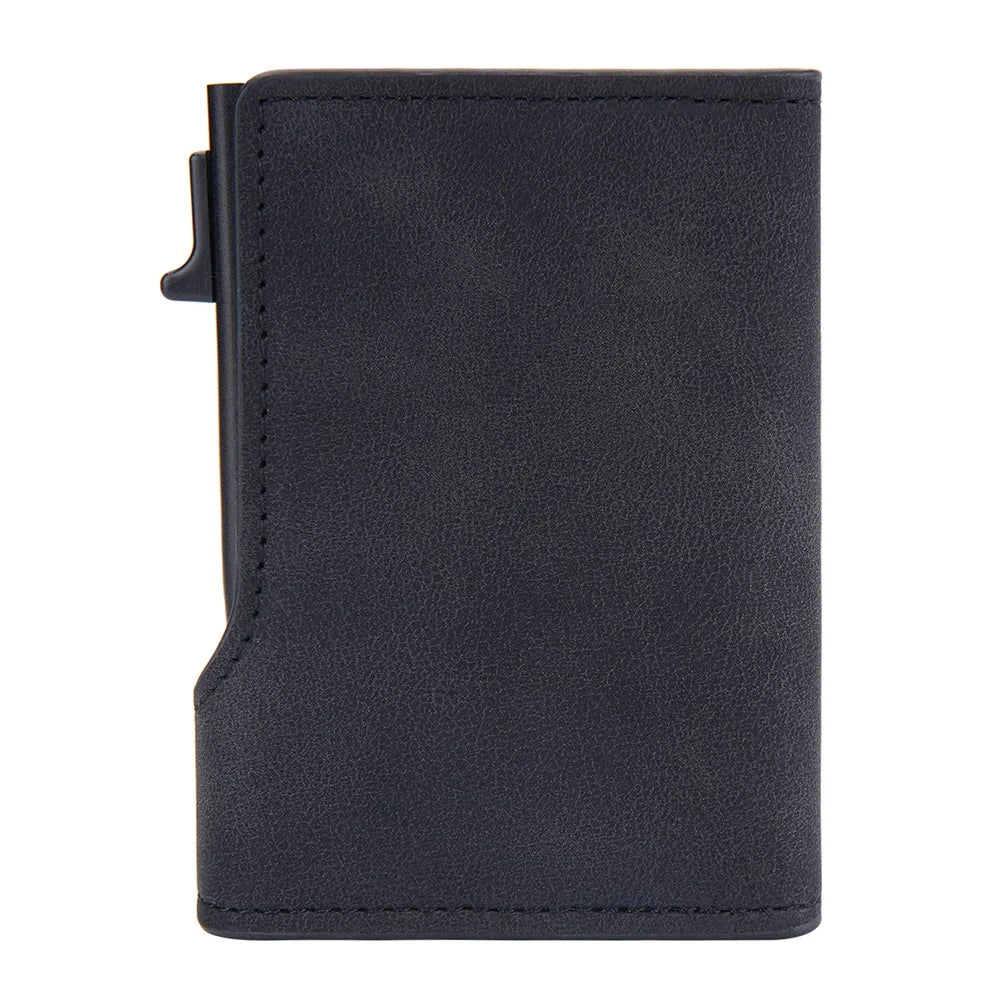 BAELLERRY K9304 Retro Style PU Leather Card Container Magnetic Card Holder Slim Wallet Pouch - Black - 4