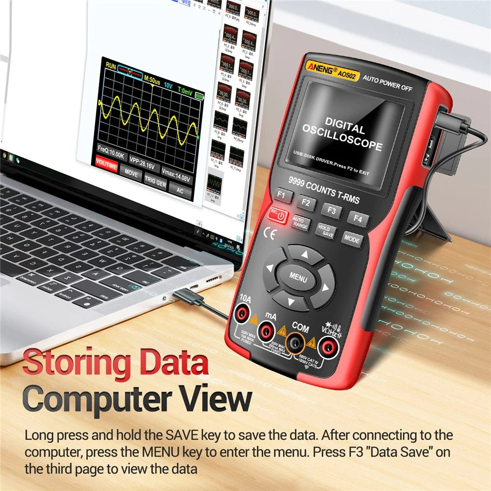 ANENG AOS02 Dual Mode Oscilloscope Multimeter Handheld Color Screen Digital Tester 2-in-1 Auto Repair Multimeter - 7