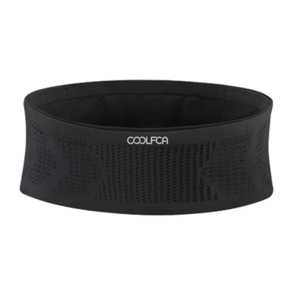 COOLFCA Phone Waist Bag Pouch Elastic Breathable Sports Running Belt, Size: 14x70cm, for 80-120cm Waist - Black - 1