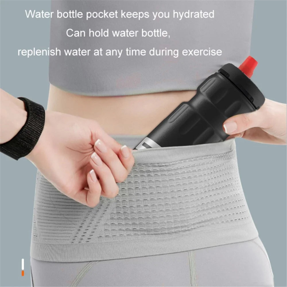 COOLFCA Phone Waist Bag Pouch Elastic Breathable Sports Running Belt, Size: 14x70cm, for 80-120cm Waist - Black - 4