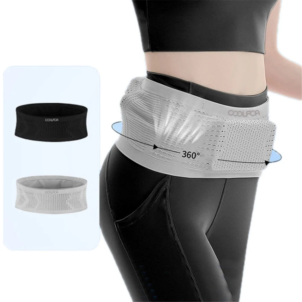 COOLFCA Outdoor Running Anti-Slip Waist Bag Breathable Elastic Phone Pouch, Size: 14x60cm, for 50-90cm Waist - Grey - 2
