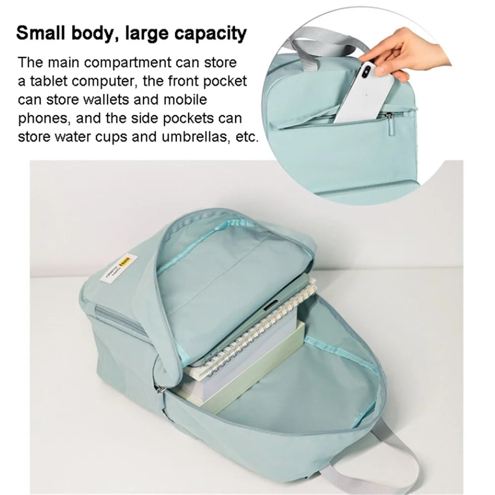 Cool Silk Floss+Polyester Backpack Laptop Shoulders Bag Travel Rucksack Student School Bag Book Bag - Green - 4