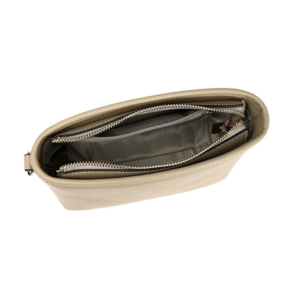 CKZC2214 Solid Color Cowhide Leather Crossbody Bag Women Square Shoulder Bag with 2 Shoulder Straps - Elephant Grey - 2