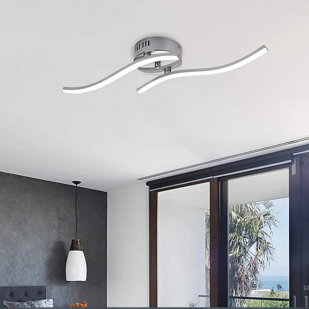 12W Modern LED Ceiling Lamp Wave Shape Ceiling Light for Bedroom Kitchen Living Room Decor - Pure White - 6