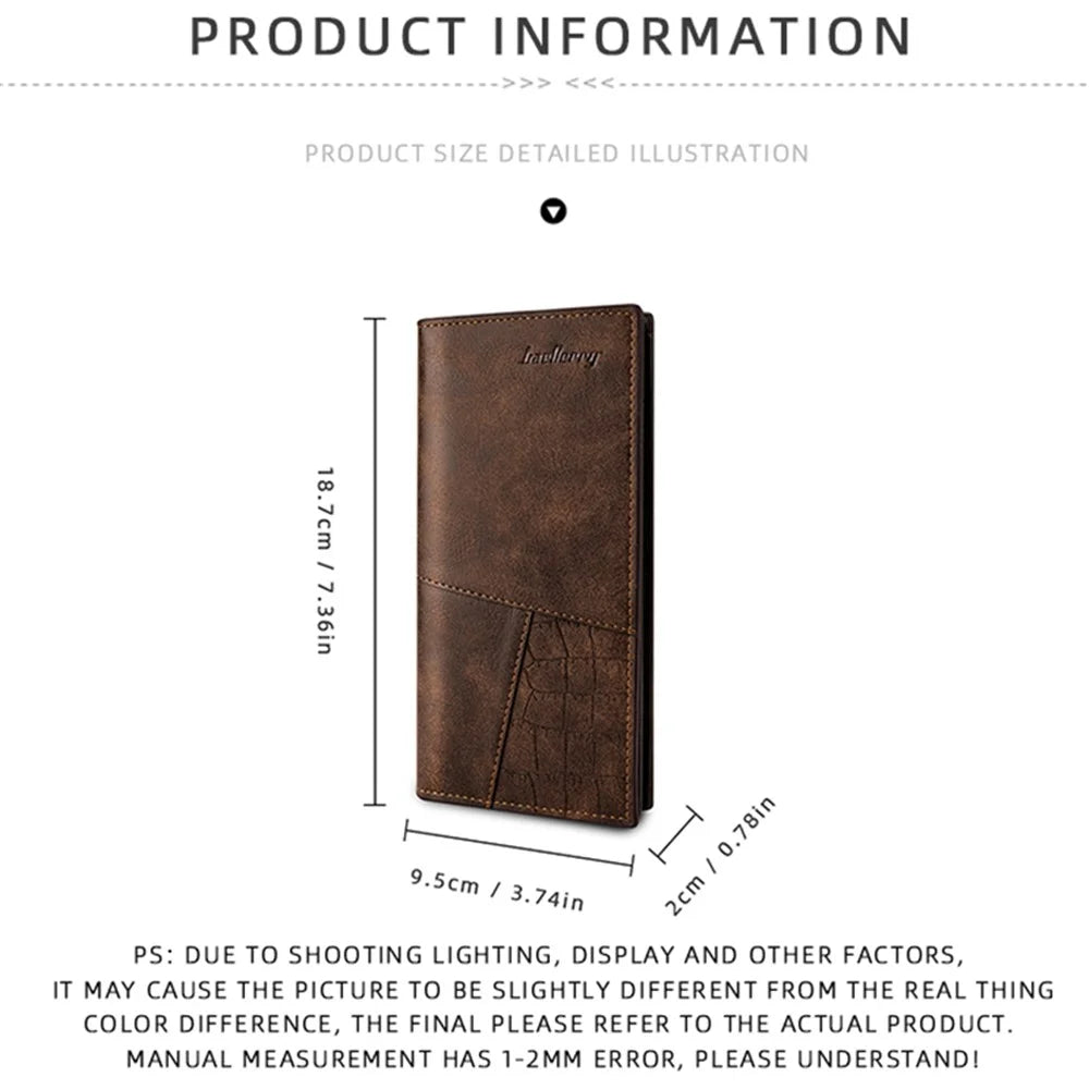 BAELLERRY C3021 Long Wallet PU Leather Card Cash Storage Pouch Bag Phone Clutch Purse - Coffee - 6