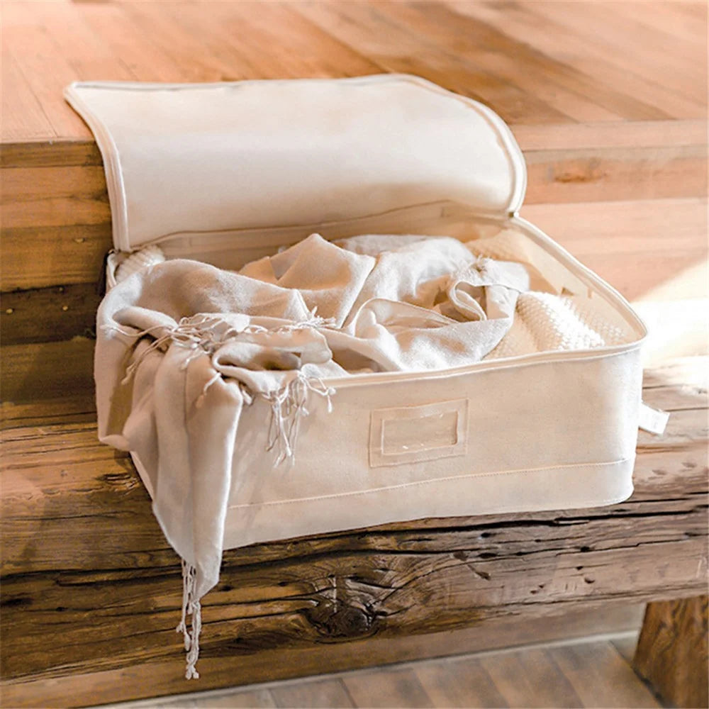 MOHO & HOME MDJ6169 Blanket Quilts Under Bed Storage Container Cotton Storage Bag for Clothes Sweater - 5