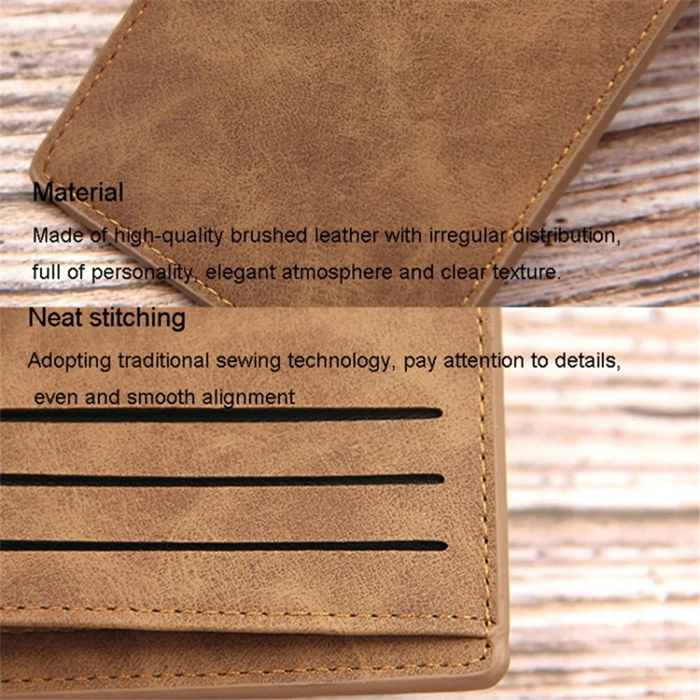 MENBENSE Matte Texture Wallet Men's Billfold PU Leather Cash Money Storage Pouch - Coffee - 4