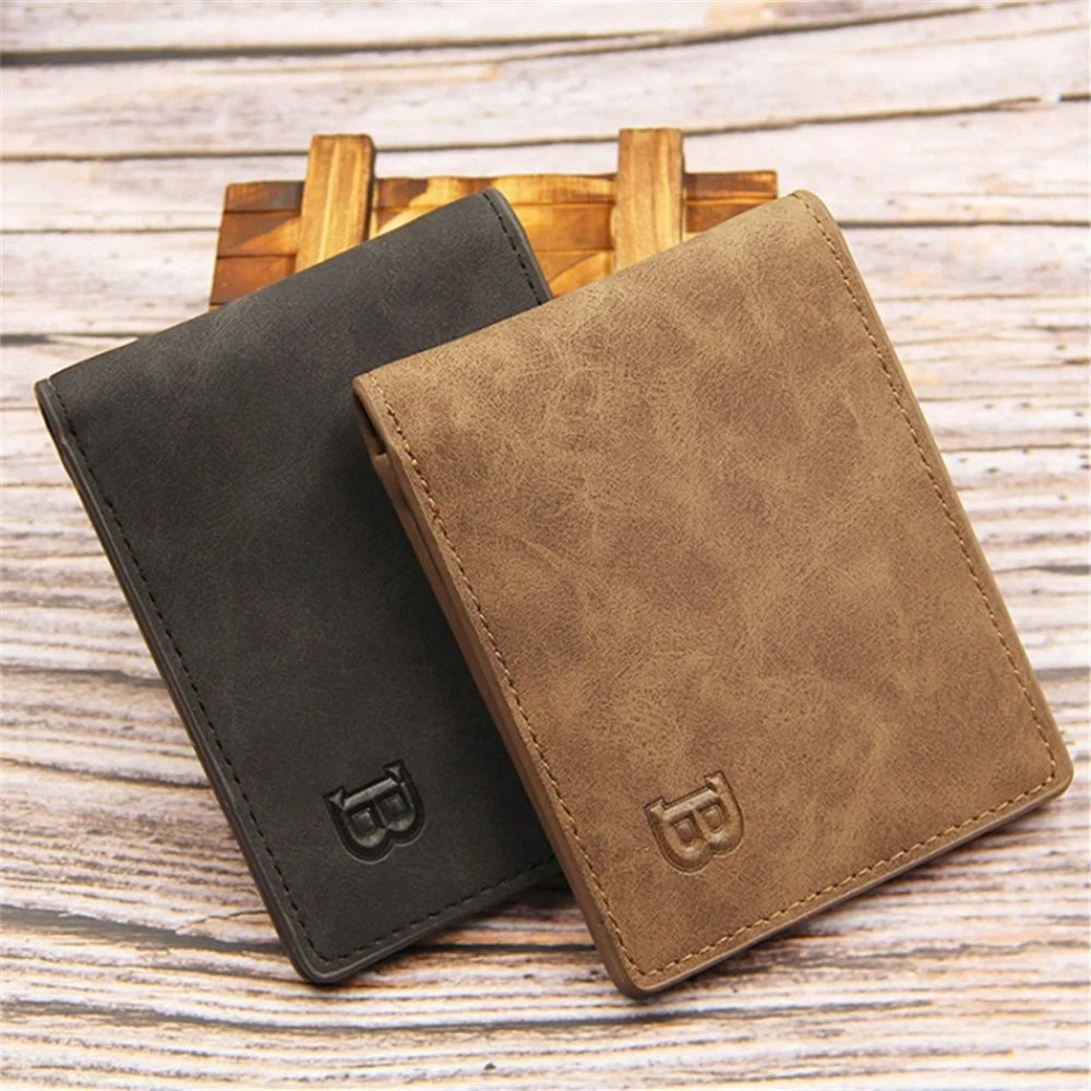 MENBENSE Matte Texture Wallet Men's Billfold PU Leather Cash Money Storage Pouch - Coffee - 6