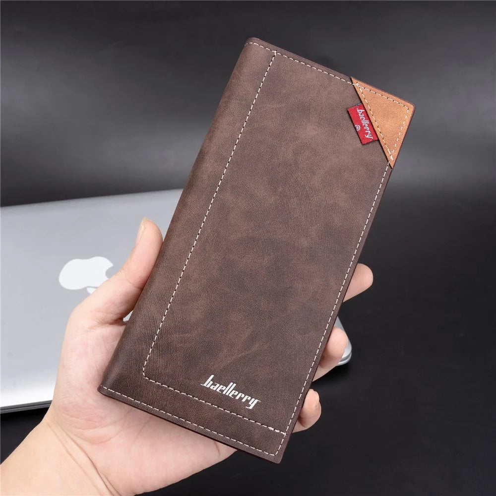 BAELLERRY C3022 Men's PU Leather Long Wallet Cell Phone Storage Pouch Card Carrying Bag Clutch Purse - Coffee - 5