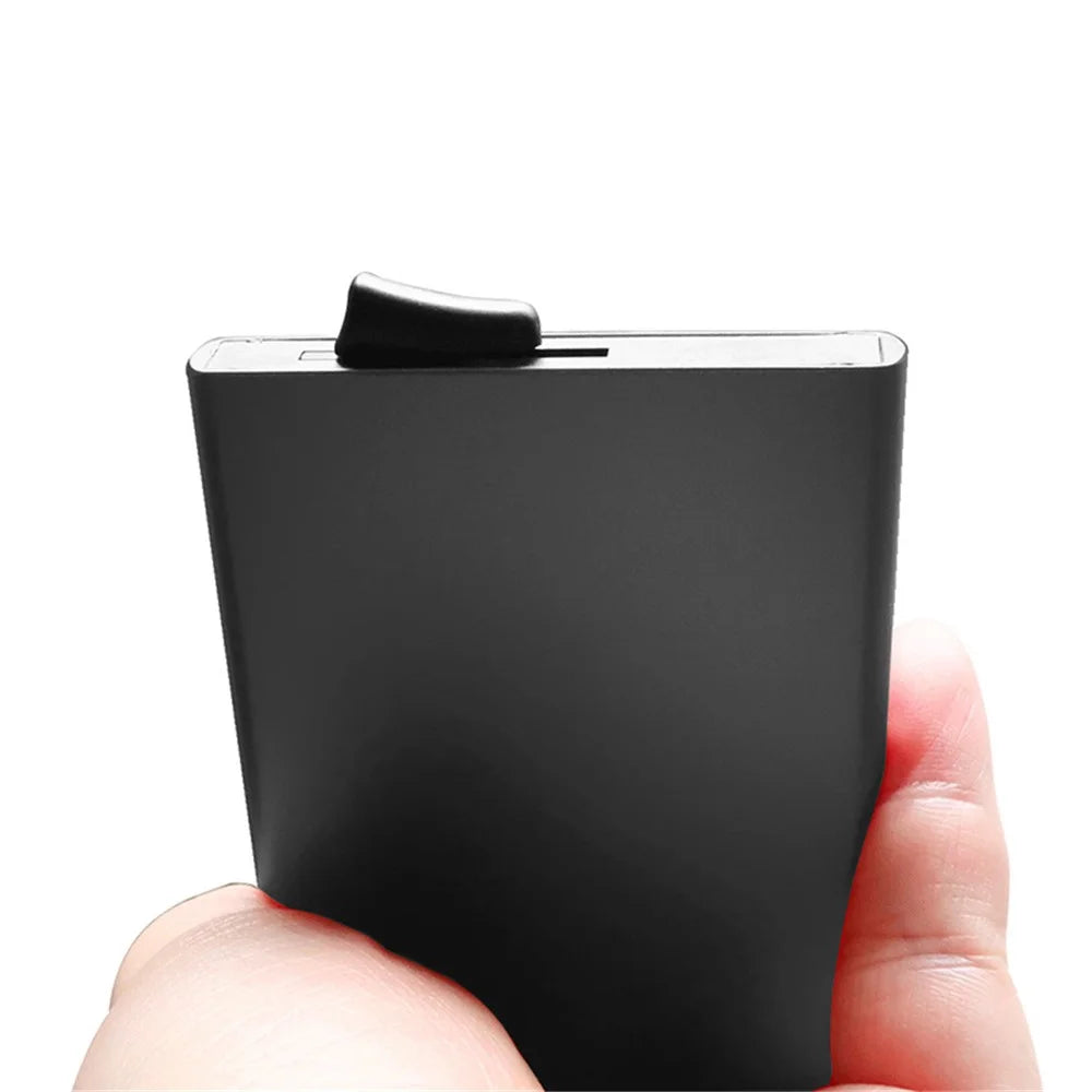 TDL006 Easy Pop-Up Card Bag RFID Blocking ID Card Case Aluminum Alloy Credit Card Holder - Black - 4