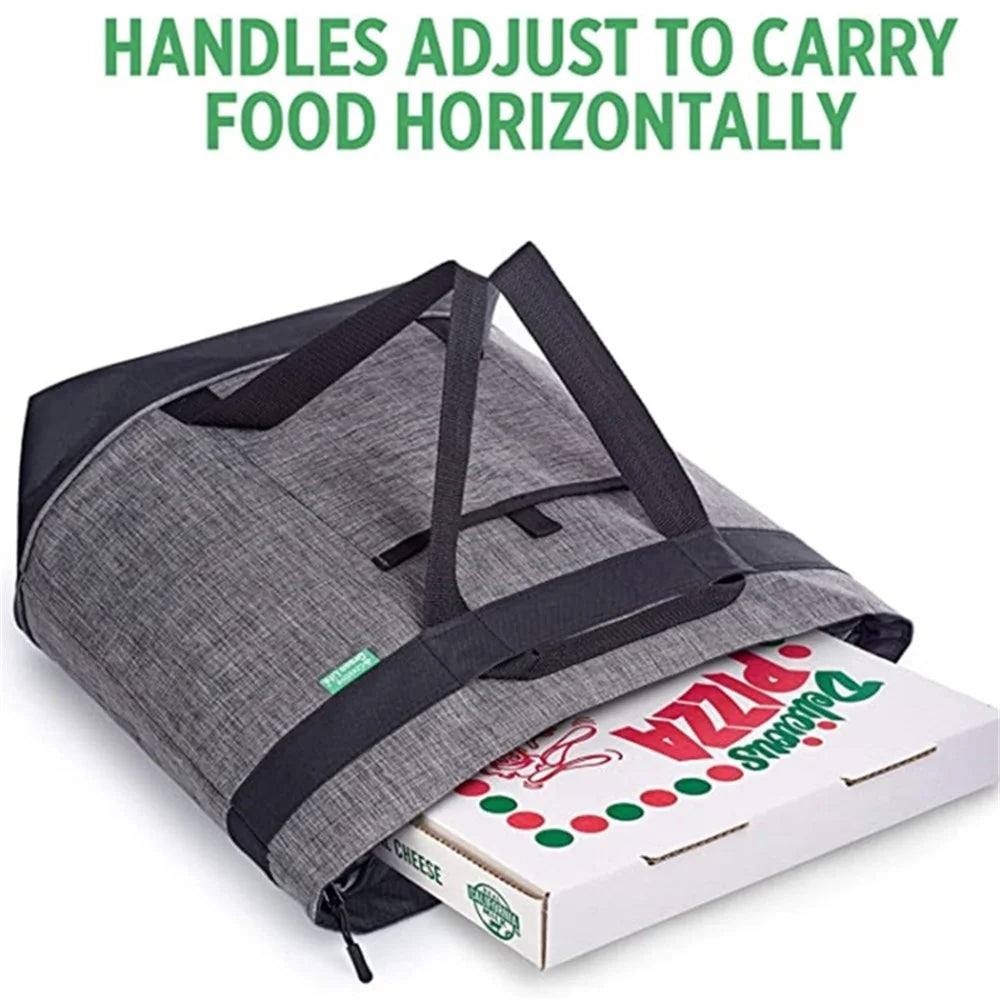 Large Capacity Insulated Lunch Tote Bag Picnic Single Shoulder Cooler Bag - Light Grey - 4