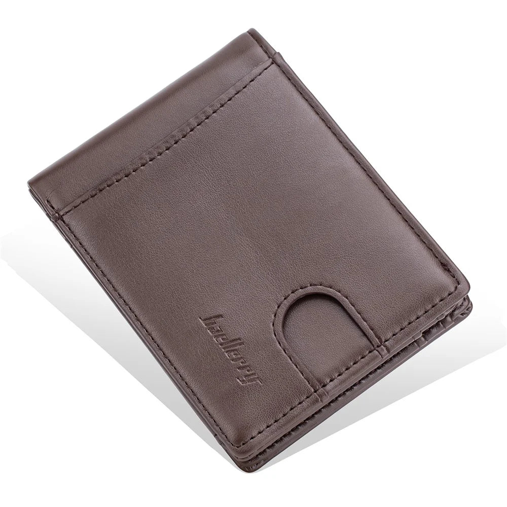 BAELLERRY K9311-K9312 RFID Blocking Bifold Leather Pocket Wallet RFID Blocking Card Bag Coin Purse - Coffee - 7