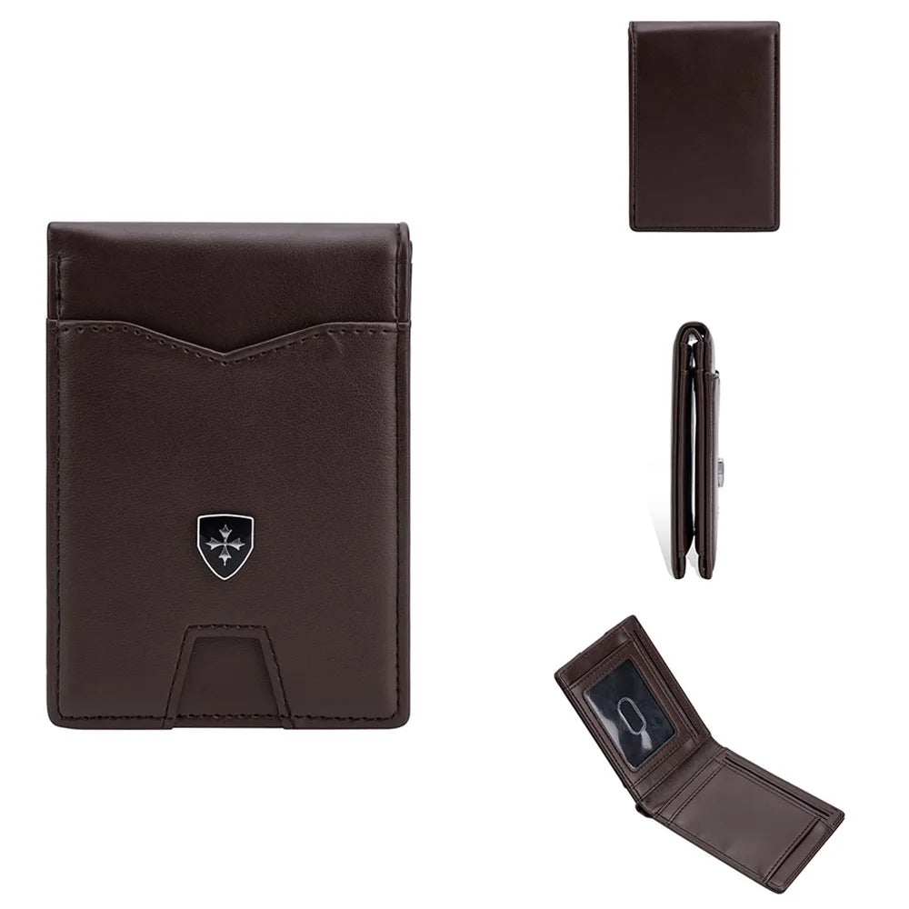 BAELLERRY K9315-K9316 Leather Wallet RFID Blocking Credit Card Holder Multi Card Case - Coffee - 1
