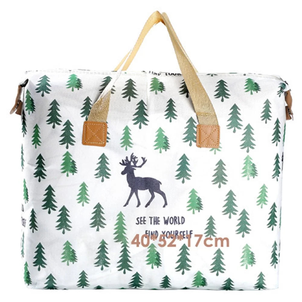 Wardrobe Organizer Waterproof Clothes Bedding Storage Bag with Handles and Zippers, Size S - Elk - 1