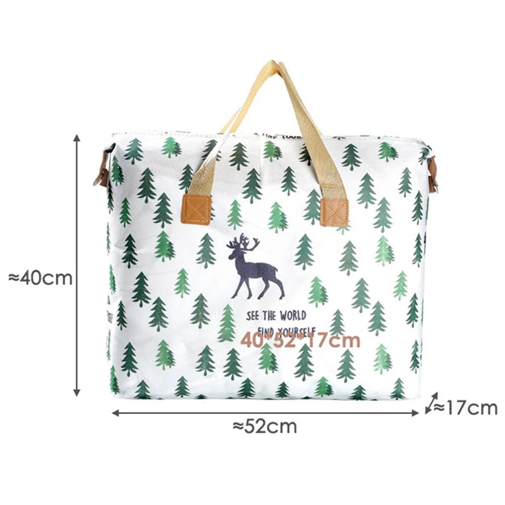 Wardrobe Organizer Waterproof Clothes Bedding Storage Bag with Handles and Zippers, Size S - Elk - 7