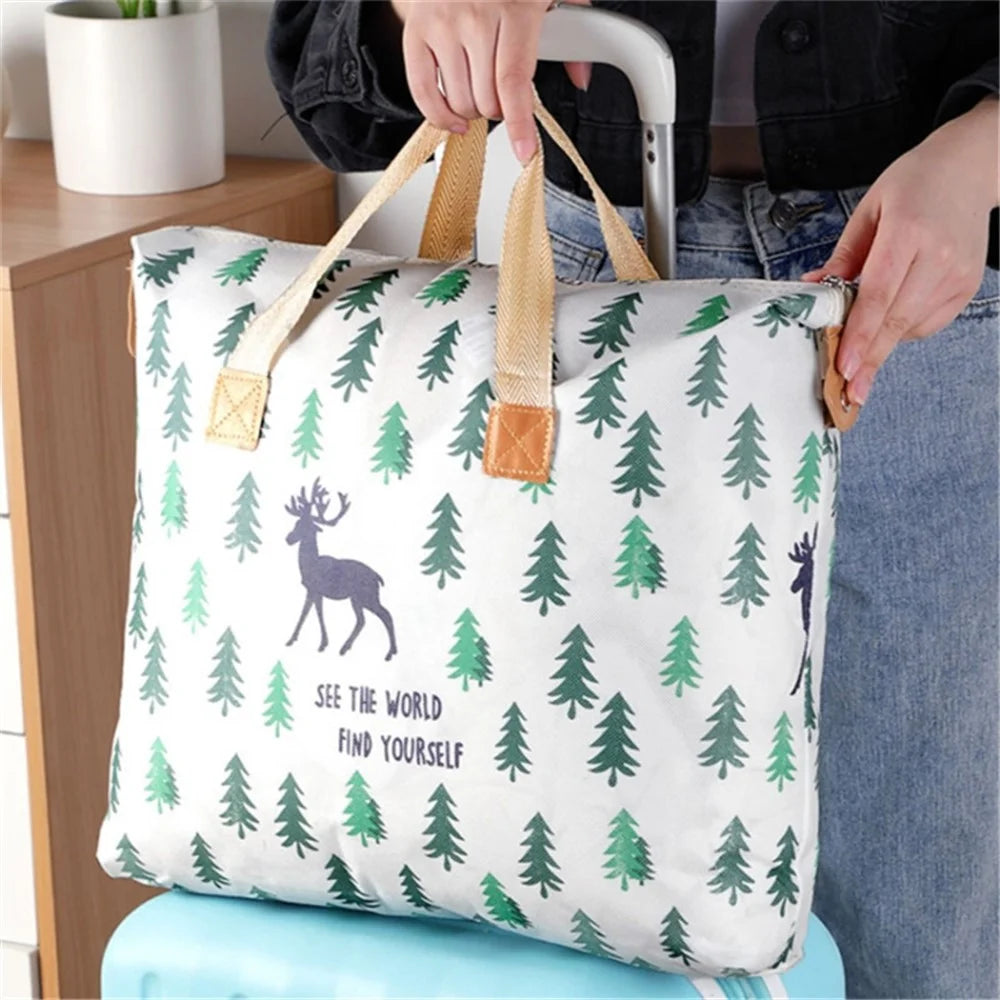 Clothes Quilt Storage Bag Waterproof Moisture-proof Luggage Tote Bag, Size M - Elk - 5