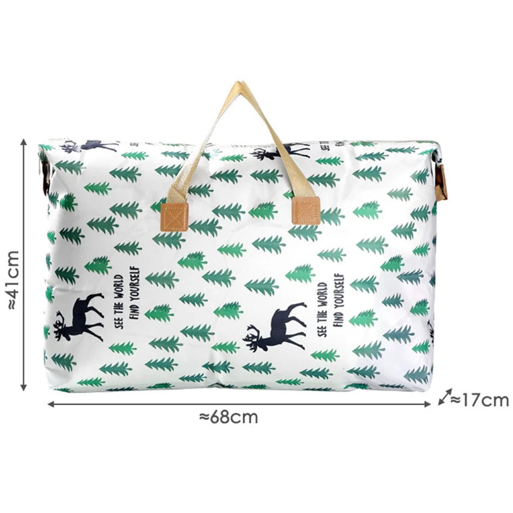 Clothes Quilt Storage Bag Waterproof Moisture-proof Luggage Tote Bag, Size M - Elk - 7