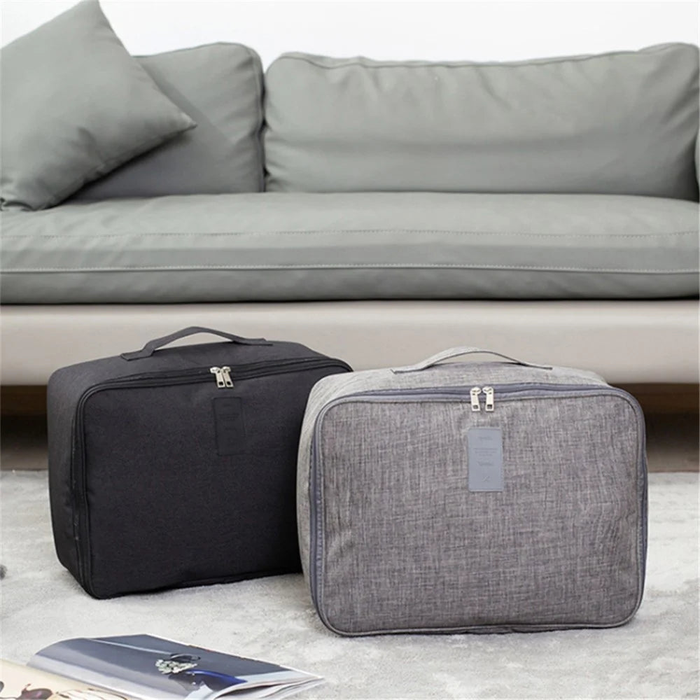 Short Trip Storage Bag Double Zipper Design Oxford Cloth Clothes Bag Fit Suitcase - Grey - 7