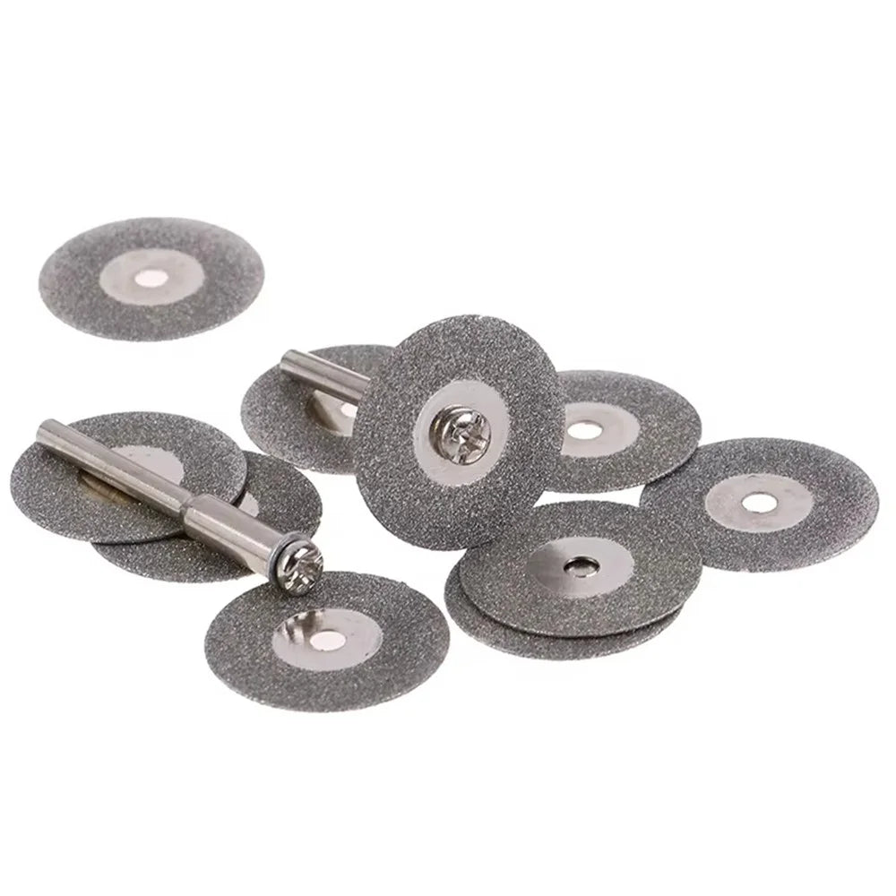 10Pcs 30mm Diamond Cutting Grinding Discs Electric Grinder Saw Blades with 2 Mandrels - 2