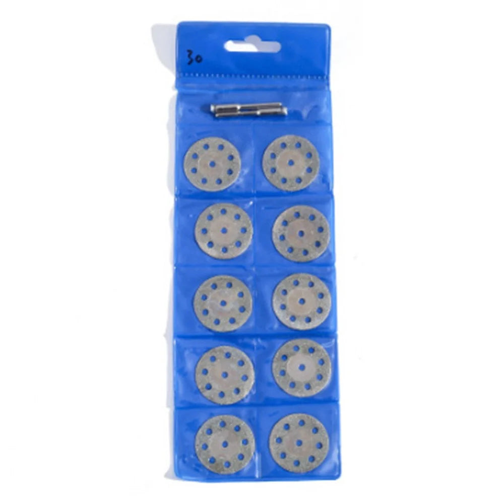 10Pcs 30mm Multi Holes Diamond Cutting Discs Electric Grinder Grinding Wheels with 2 Mandrels - 4