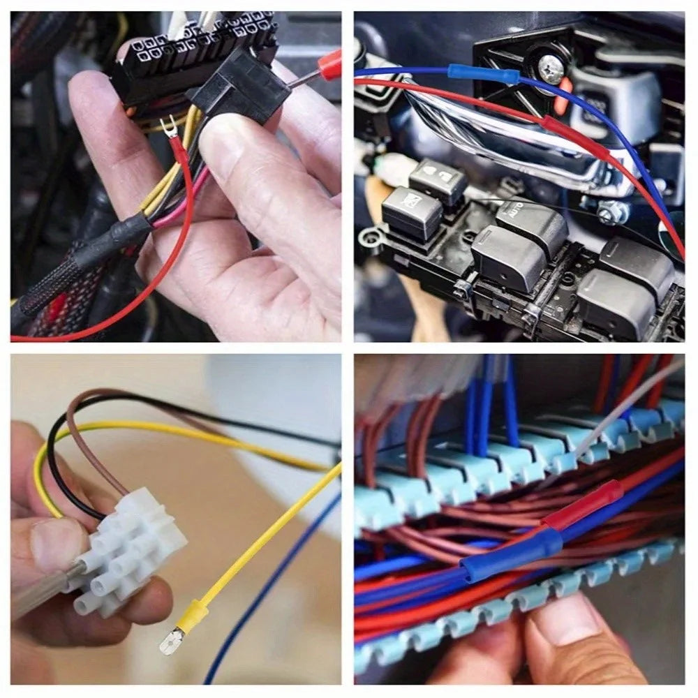 102Pcs Pre-Insulated Ring Terminals Assorted Kit Cold Press Electrical Wire Crimp Connectors - 3