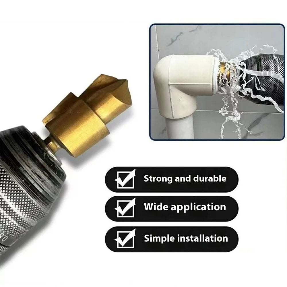 3 Flute 20mm HSS Hex Shank PPR Pipe Reamer Drill Bit Step Drill Hole Opener for Water Pipe Expansion - 2